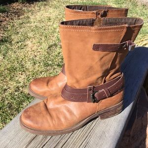 Genuine Leather Camel Boots Sz 10